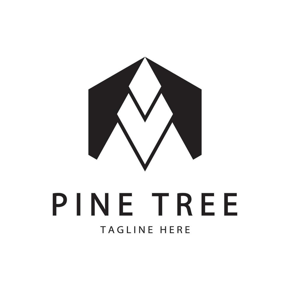 simple pine or fir tree logo,evergreen.for pine forest,adventurers,camping,nature,badges and business.vector vector