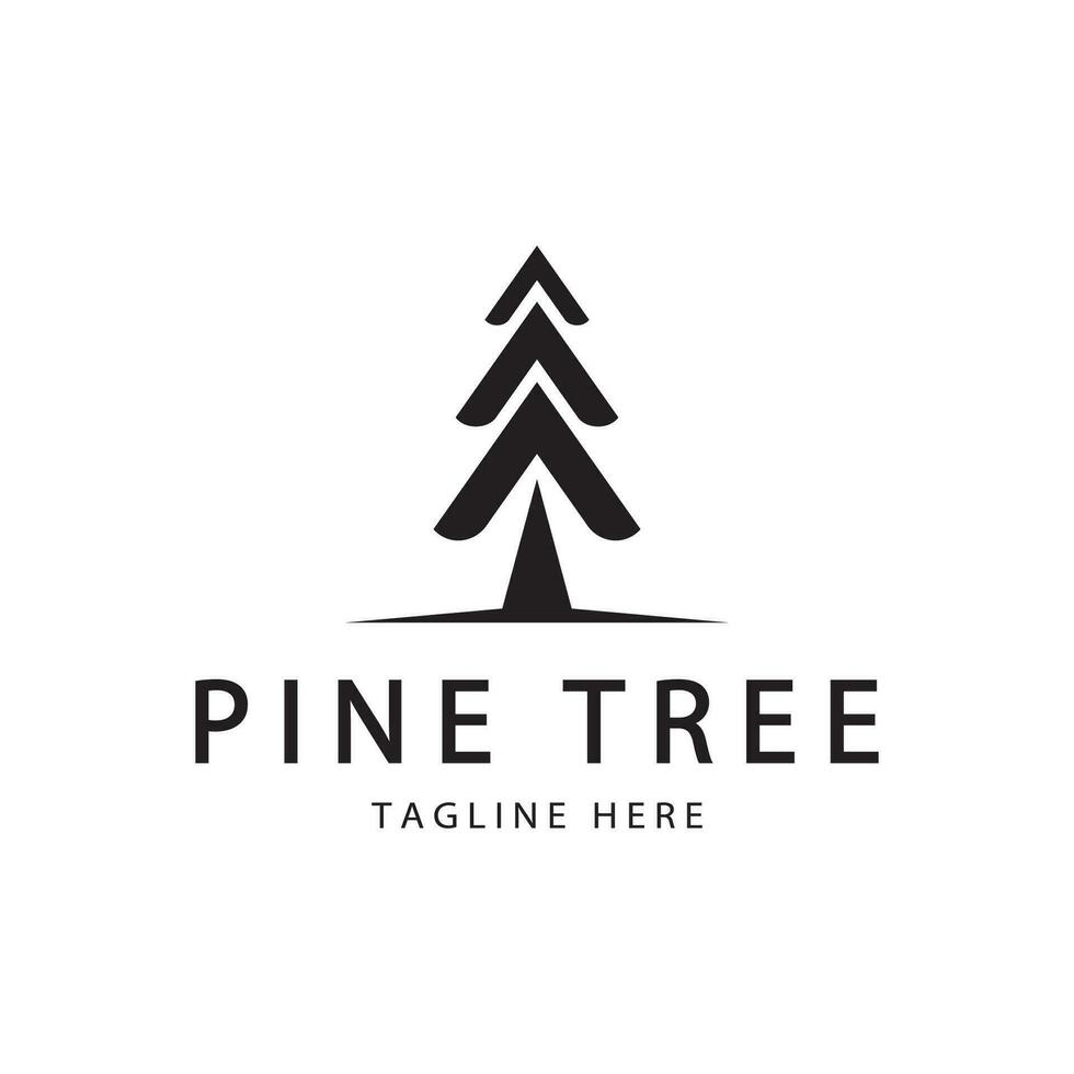simple pine or fir tree logo,evergreen.for pine forest,adventurers,camping,nature,badges and business.vector vector