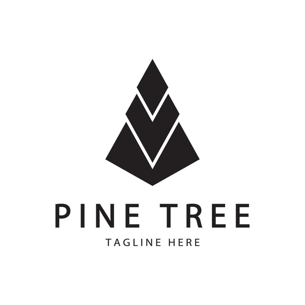 simple pine or fir tree logo,evergreen.for pine forest,adventurers,camping,nature,badges and business.vector vector