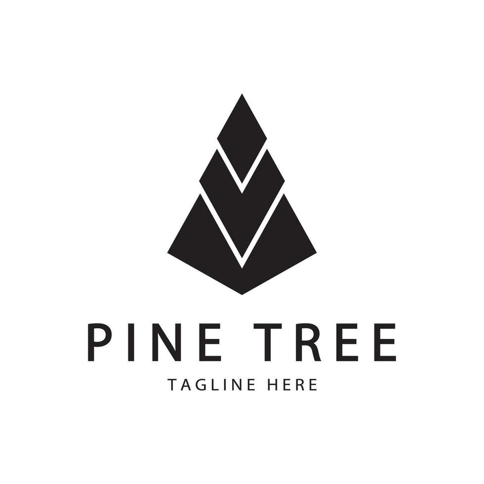 simple pine or fir tree logo,evergreen.for pine forest,adventurers,camping,nature,badges and business.vector vector