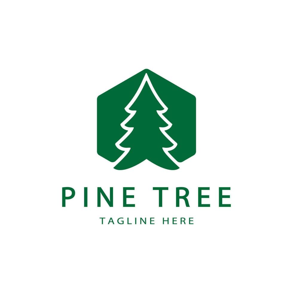 simple pine or fir tree logo,evergreen.for pine forest,adventurers,camping,nature,badges and business.vector vector