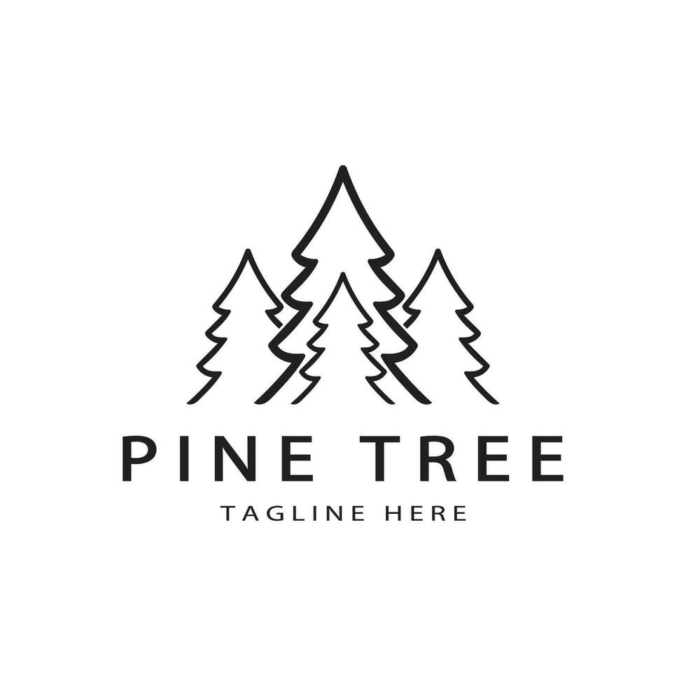 simple pine or fir tree logo,evergreen.for pine forest,adventurers,camping,nature,badges and business.vector vector