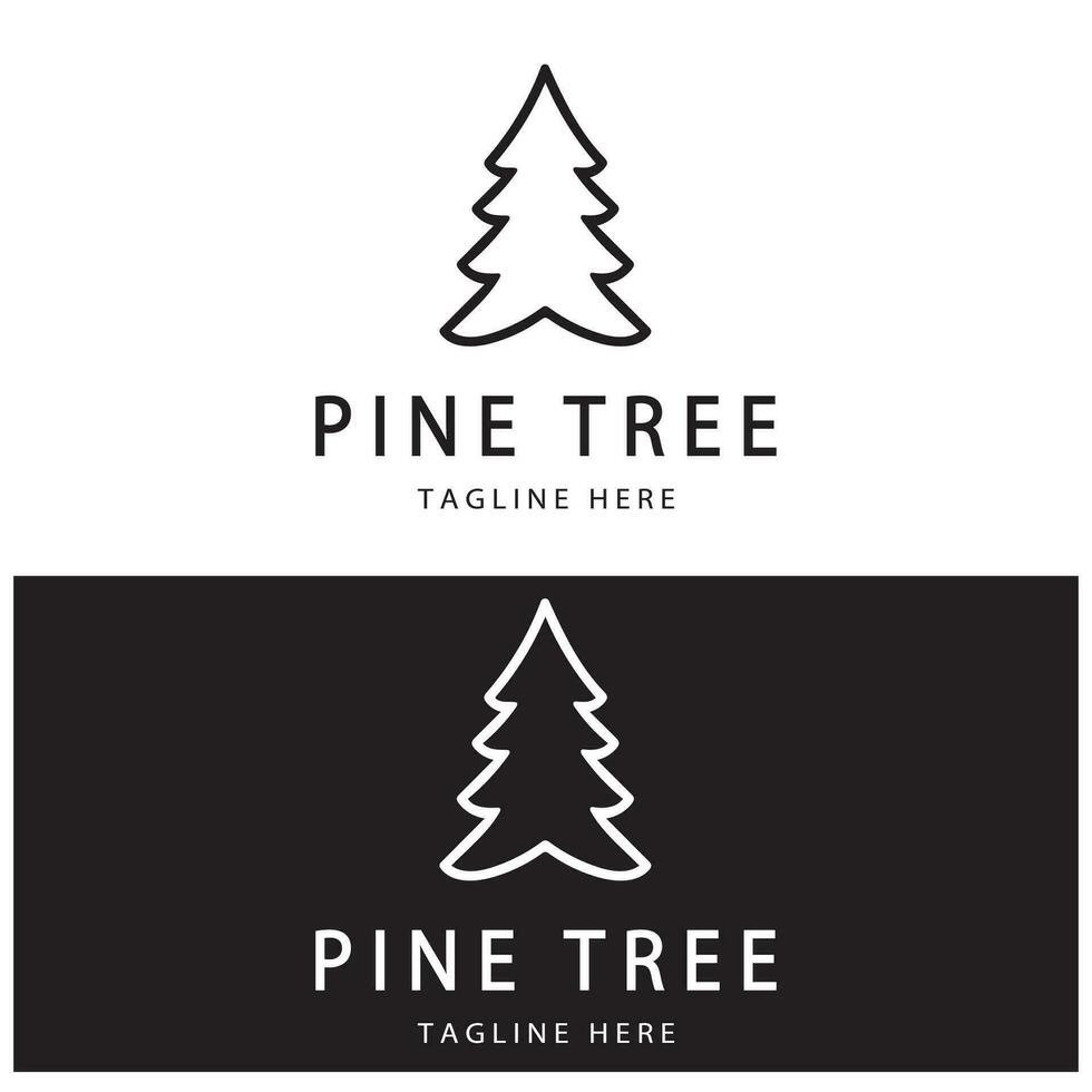 simple pine or fir tree logo,evergreen.for pine forest,adventurers,camping,nature,badges and business.vector vector