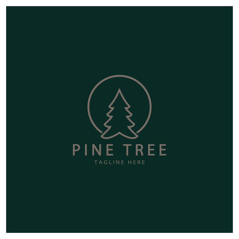 simple pine or fir tree logo,evergreen.for pine forest,adventurers,camping,nature,badges and business.vector vector