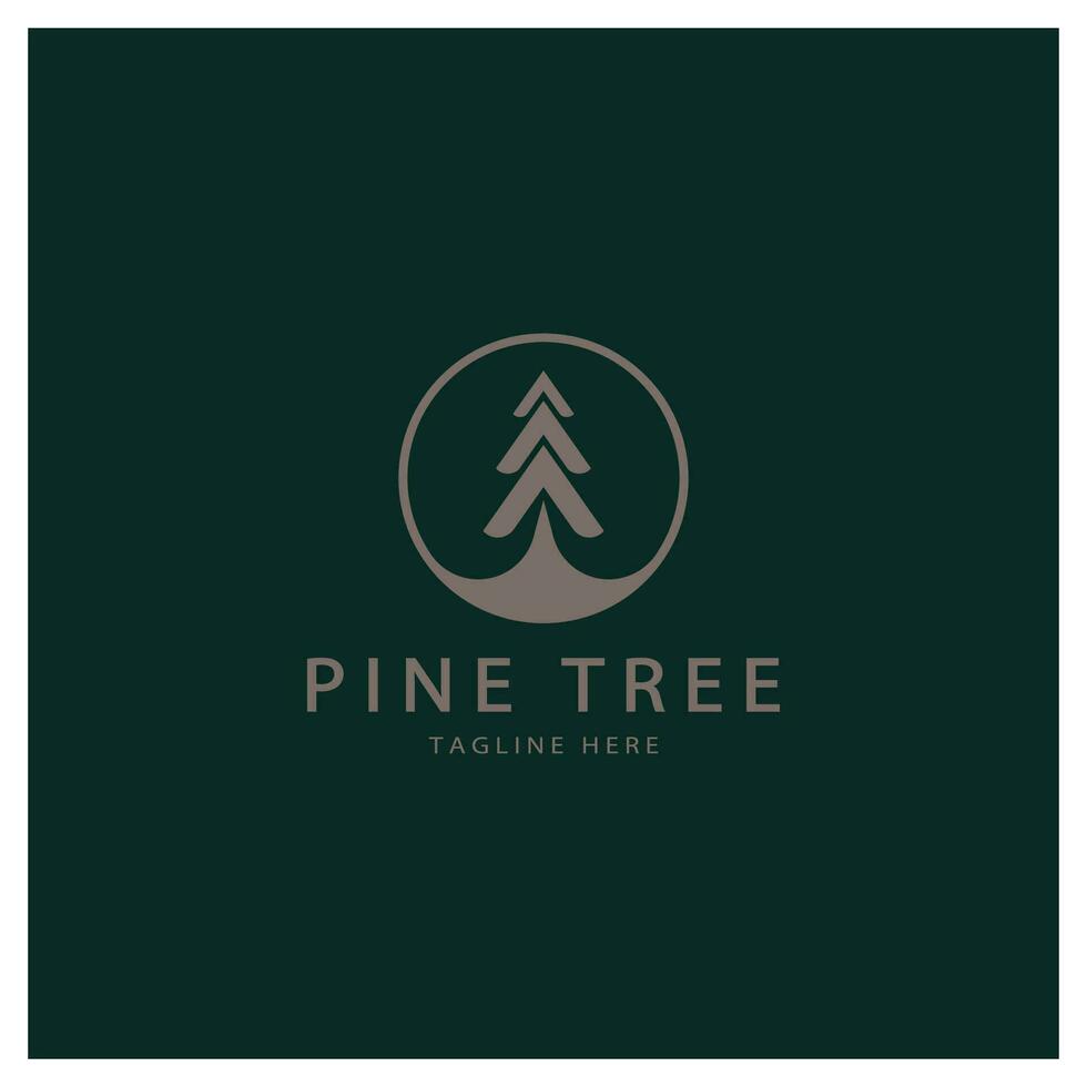 simple pine or fir tree logo,evergreen.for pine forest,adventurers,camping,nature,badges and business.vector vector