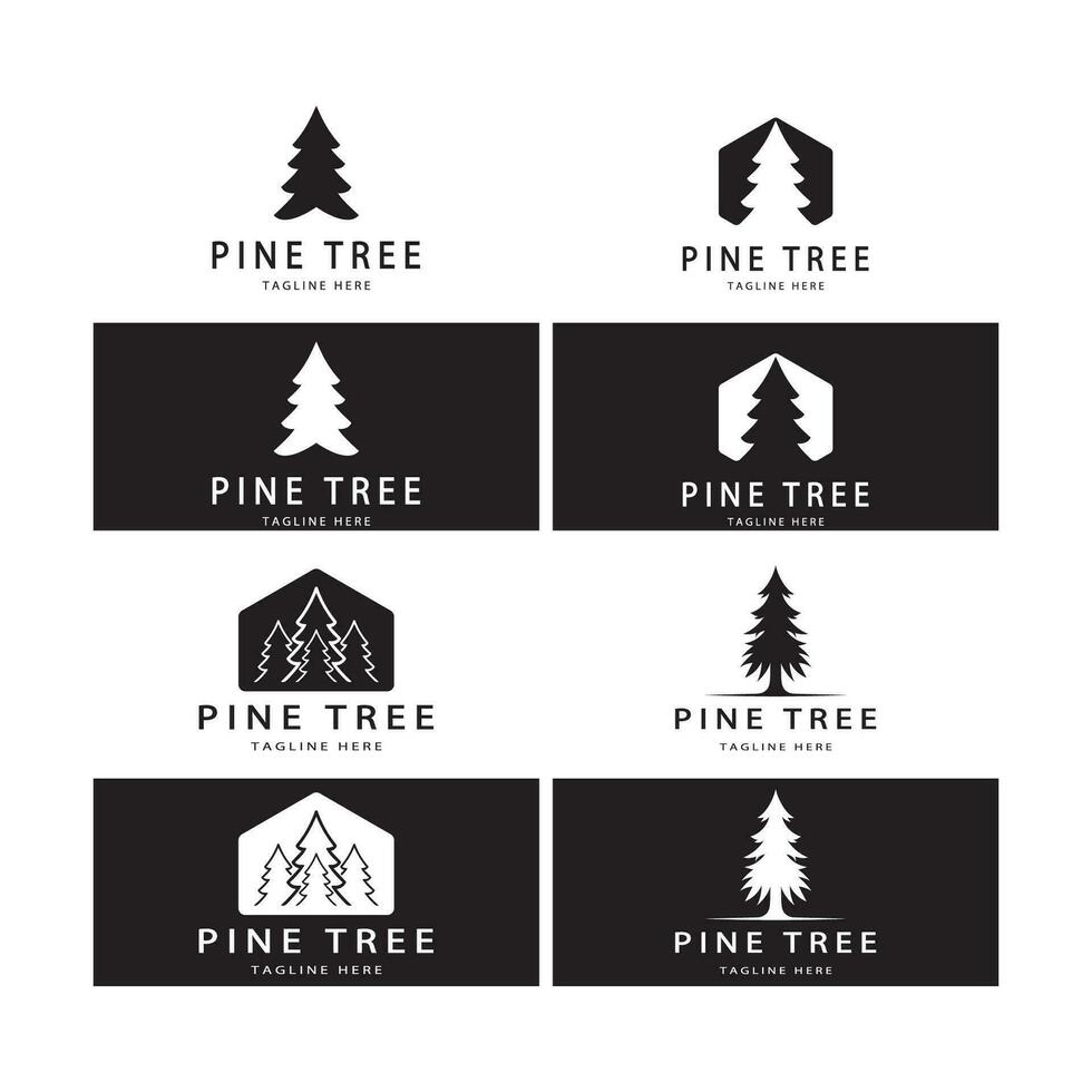 simple pine or fir tree logo,evergreen.for pine forest,adventurers,camping,nature,badges and business.vector vector