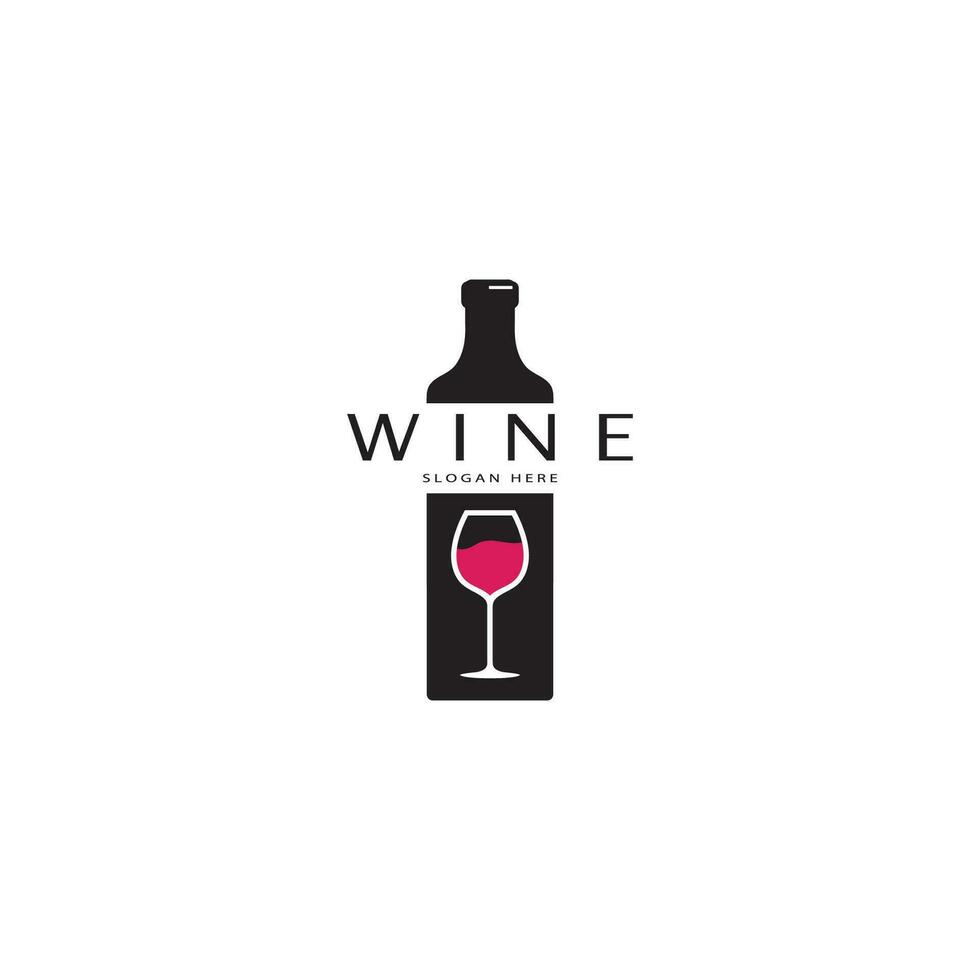 plantilla de diseño de logotipo de vino ilustración vectorial de icono-vector vector