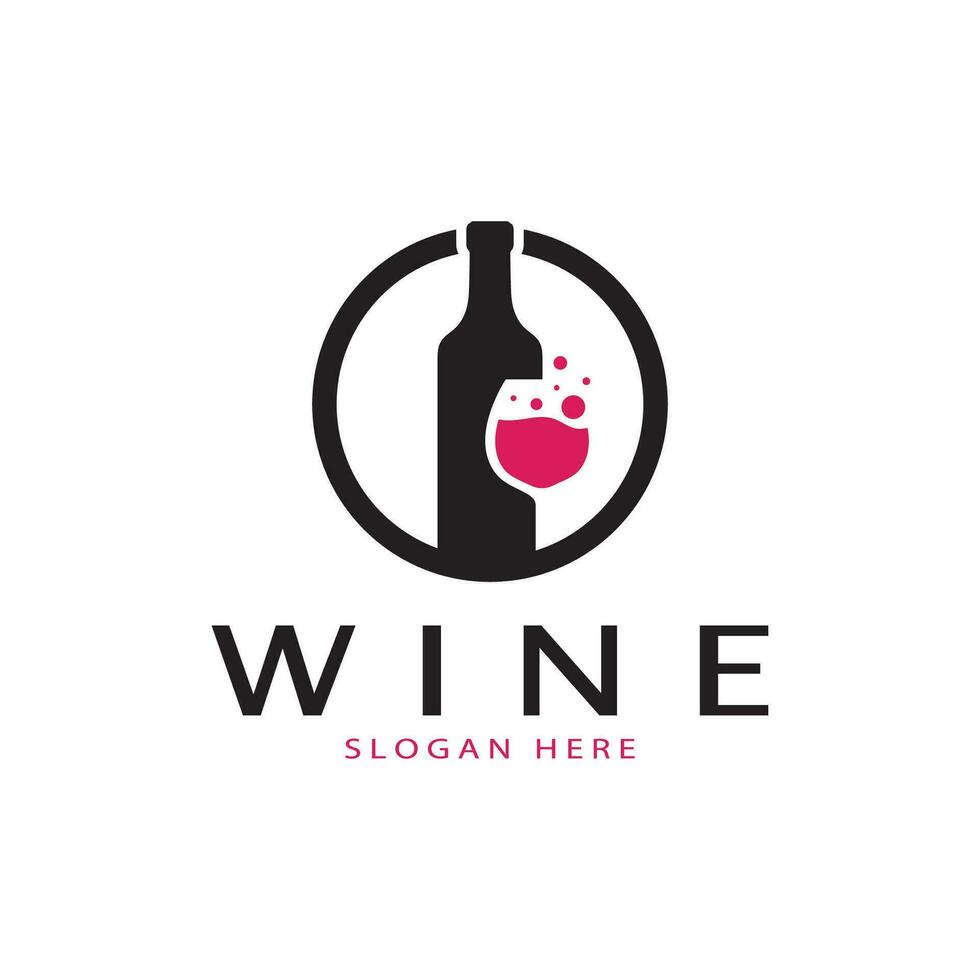 plantilla de diseño de logotipo de vino ilustración vectorial de icono-vector vector