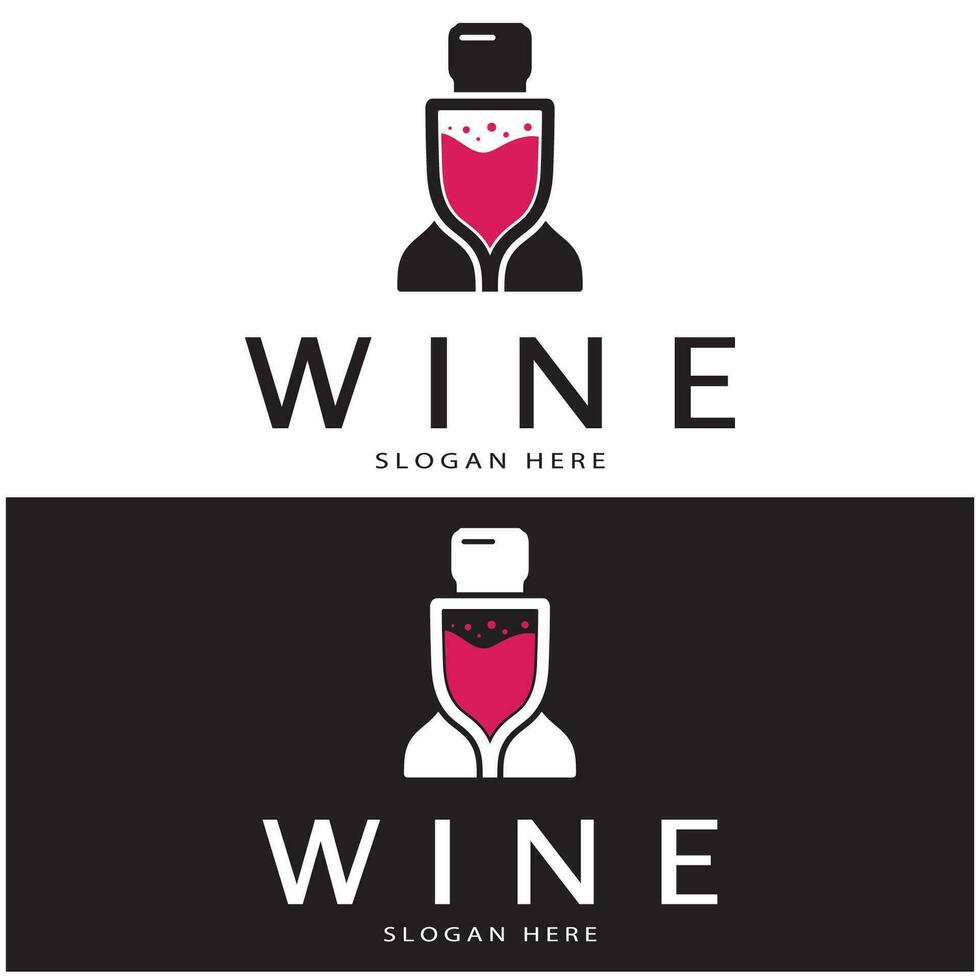 Wine logo design template.vector illustration of icon-vector vector