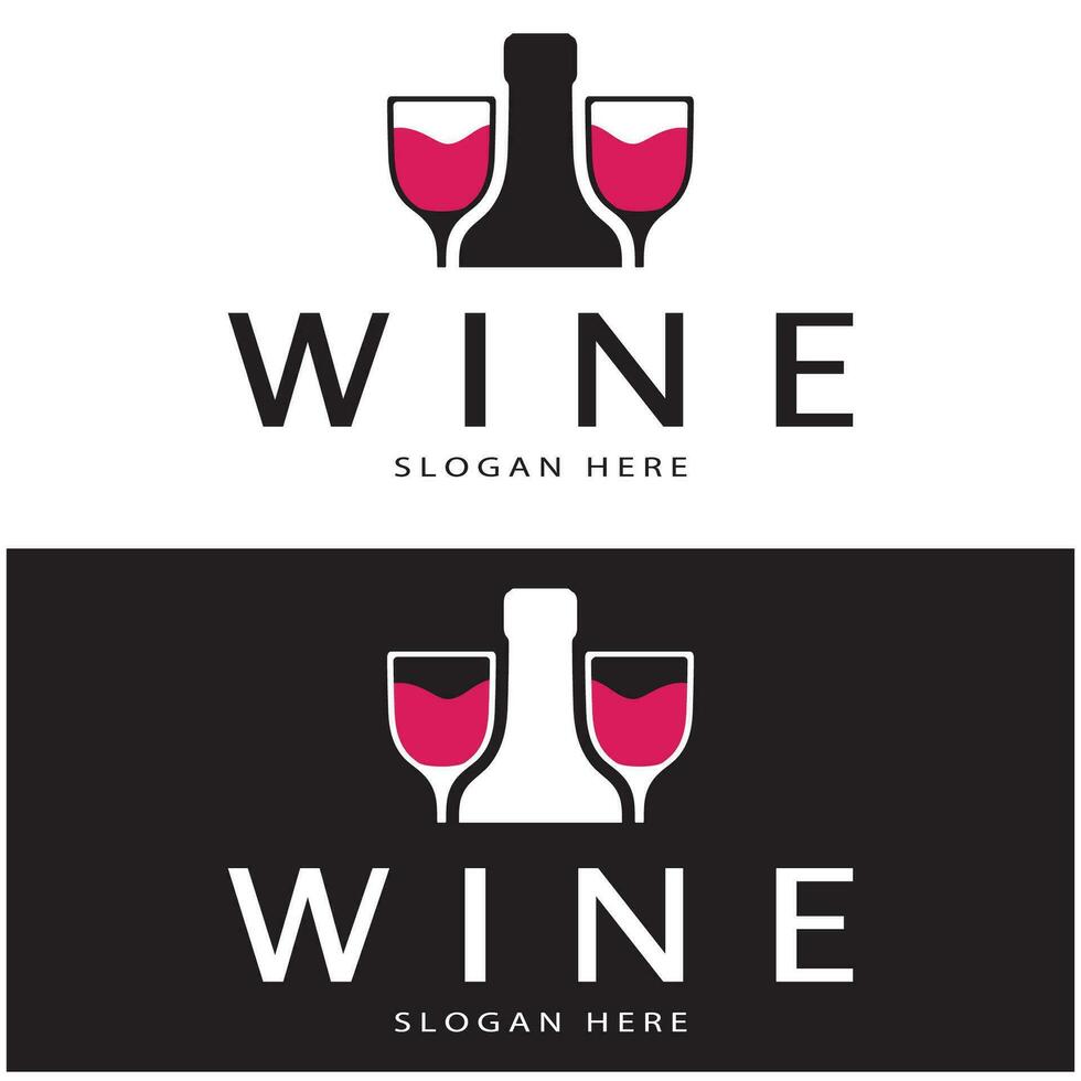 Wine logo design template.vector illustration of icon-vector vector