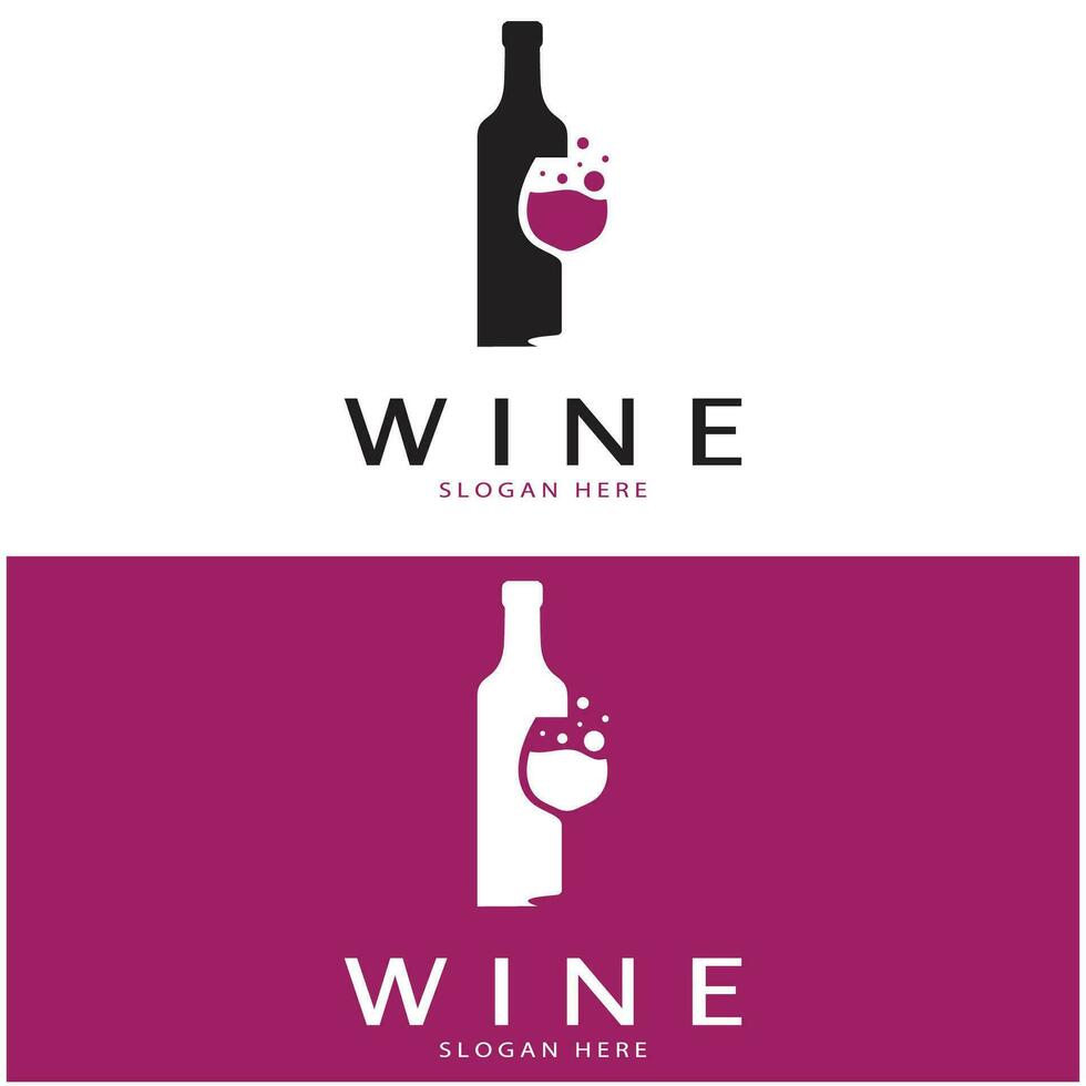 plantilla de diseño de logotipo de vino ilustración vectorial de icono-vector vector