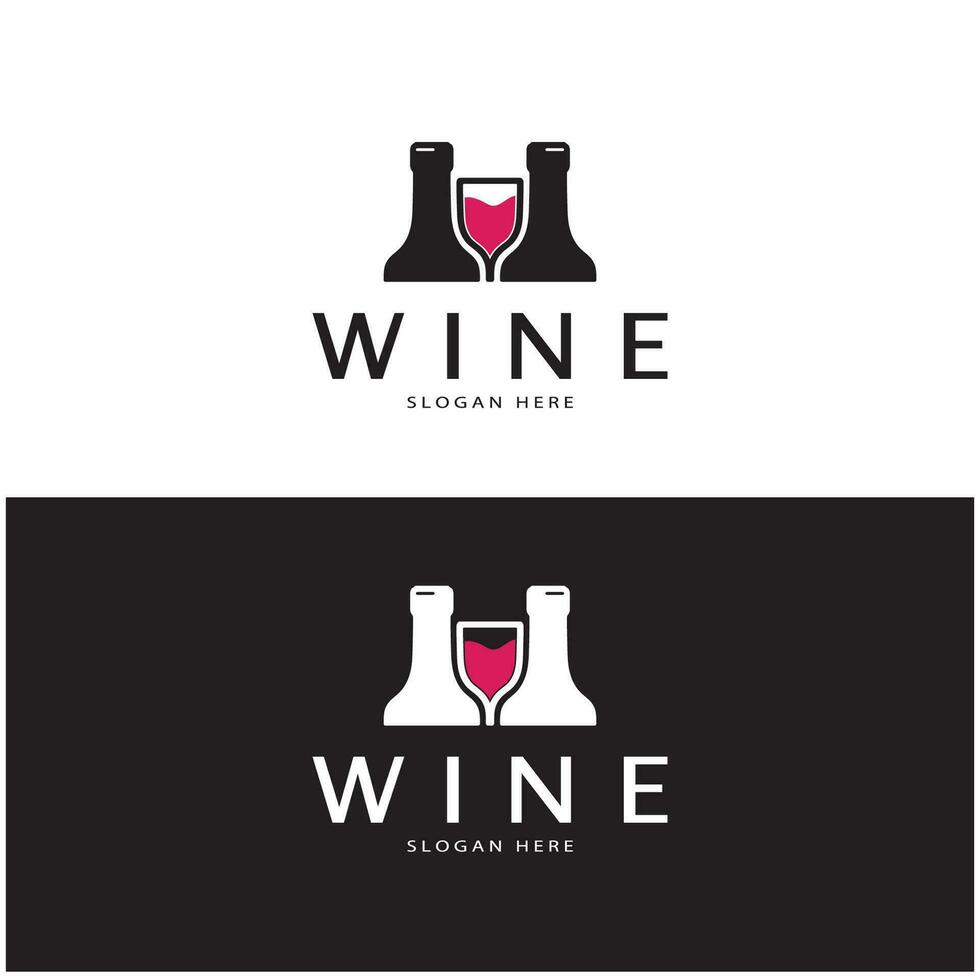 Wine logo design template.vector illustration of icon-vector vector