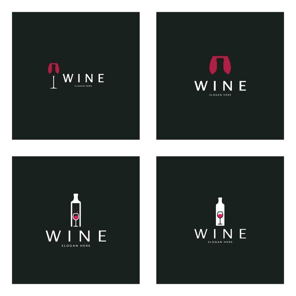 plantilla de diseño de logotipo de vino ilustración vectorial de icono-vector vector