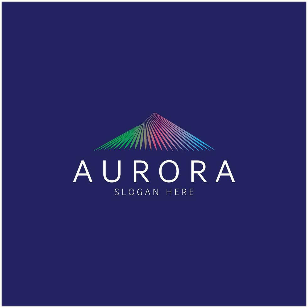 plantilla de vector de ilustración de icono de diseño de logotipo de aurora