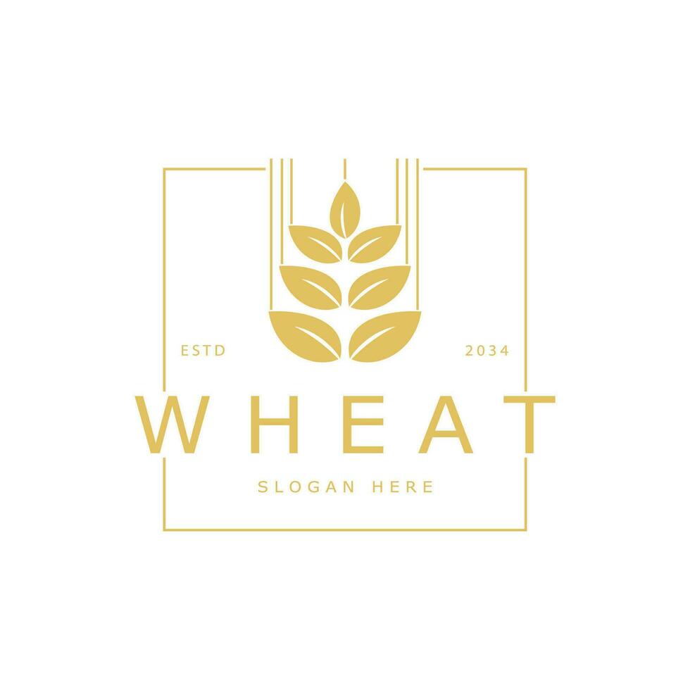 Agriculture Wheat logo template vector icon design