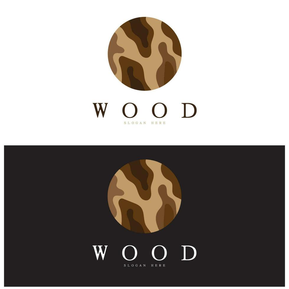 wood logo template icon illustration design vector, used for wood factories, wood plantations, log processing, wood furniture, wood warehouses with a modern minimalist concept vector