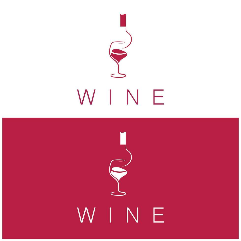 plantilla de diseño de logotipo de vino ilustración vectorial de icono-vector vector