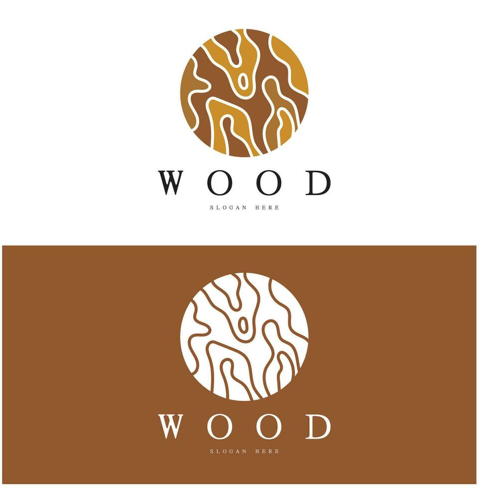 wood logo template icon illustration design vector, used for wood factories, wood plantations, log processing, wood furniture, wood warehouses with a modern minimalist concept vector