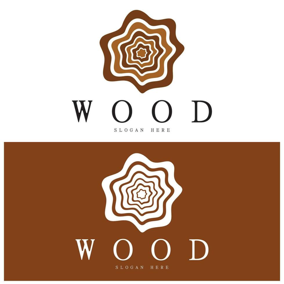 wood logo template icon illustration design vector, used for wood factories, wood plantations, log processing, wood furniture, wood warehouses with a modern minimalist concept vector