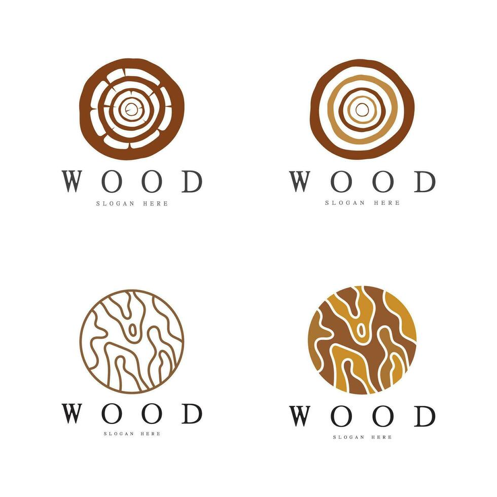 wood logo template icon illustration design vector, used for wood factories, wood plantations, log processing, wood furniture, wood warehouses with a modern minimalist concept vector