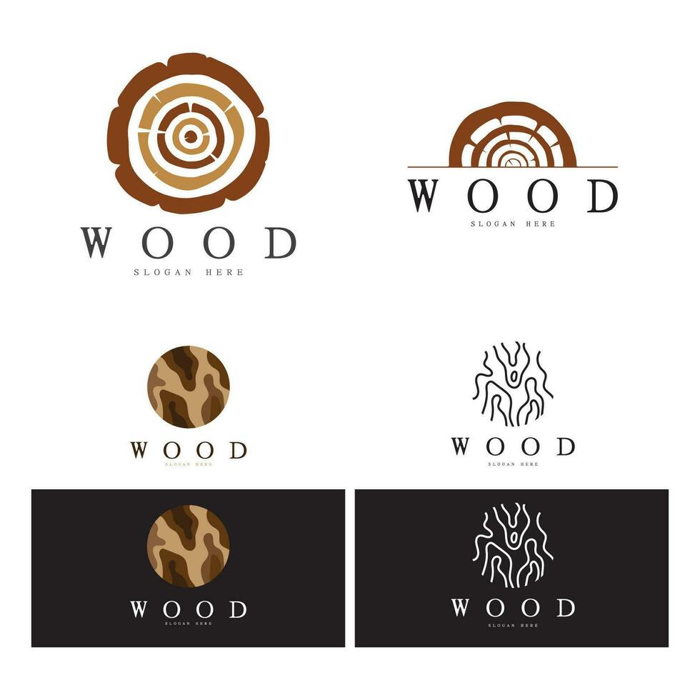 wood logo template icon illustration design vector, used for wood factories, wood plantations, log processing, wood furniture, wood warehouses with a modern minimalist concept vector