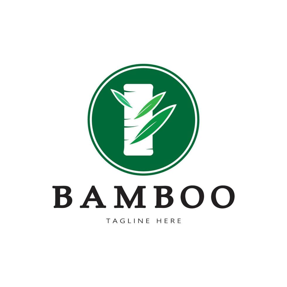 Diseño de ilustración de icono de vector de plantilla de logotipo de bambú