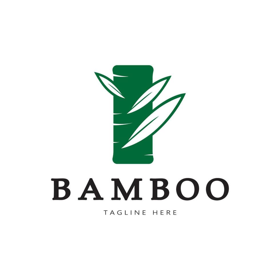 Diseño de ilustración de icono de vector de plantilla de logotipo de bambú