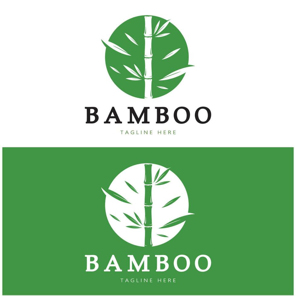 Diseño de ilustración de icono de vector de plantilla de logotipo de bambú