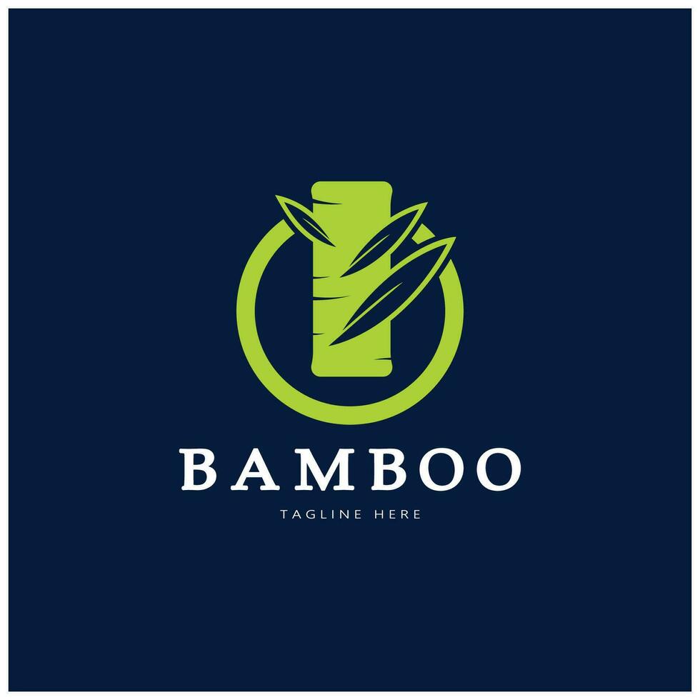 Diseño de ilustración de icono de vector de plantilla de logotipo de bambú