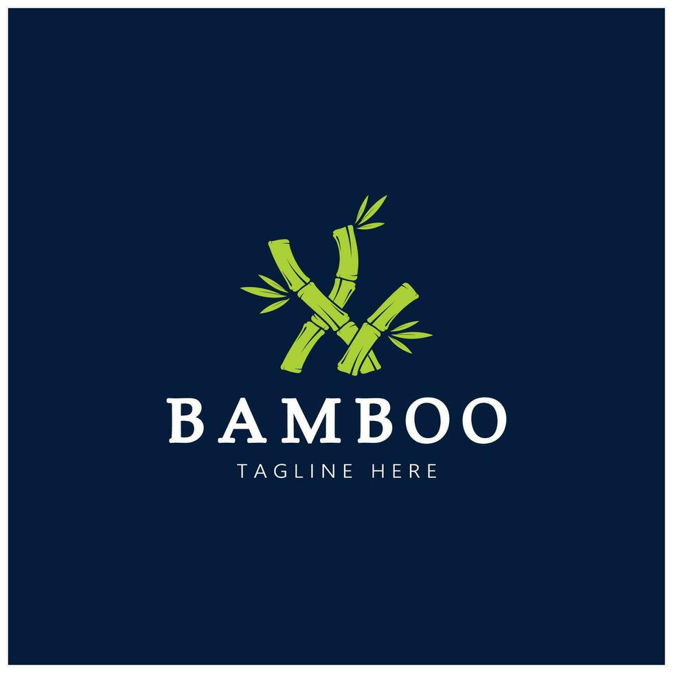 Diseño de ilustración de icono de vector de plantilla de logotipo de bambú