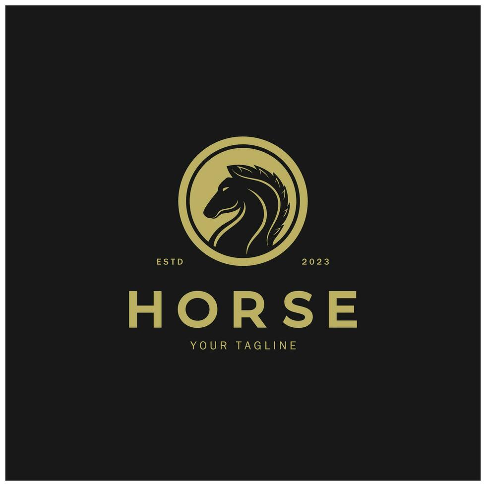 Chess strategy game logo with horse, king, pawn, minister and rook. Logo for chess tournament, chess team, chess championship, chess game application. vector