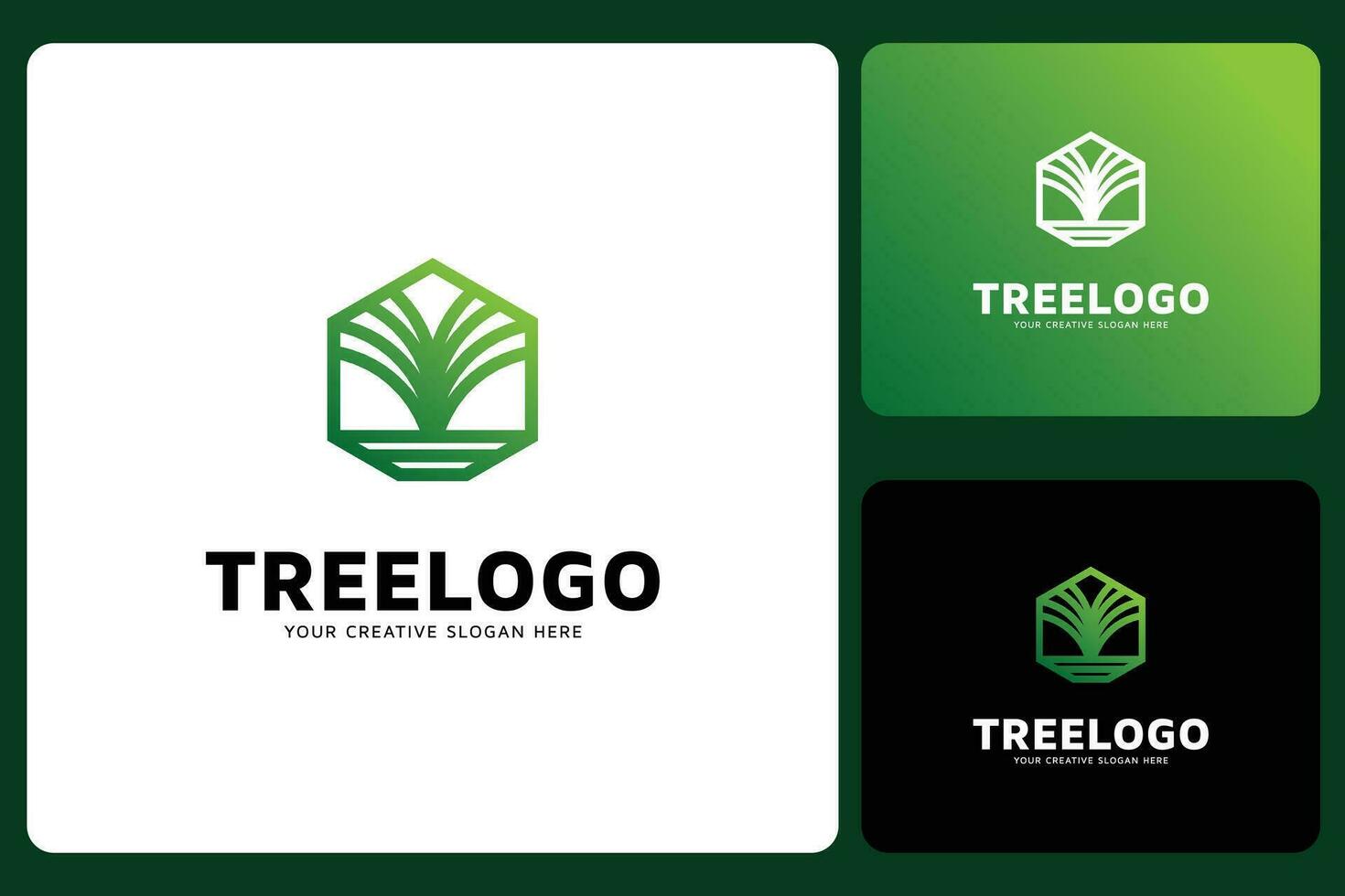 Hexagonal Tree Logo Design Template vector