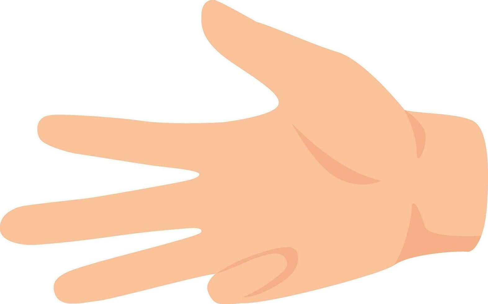 Four finger on human hand, counted gesture vector