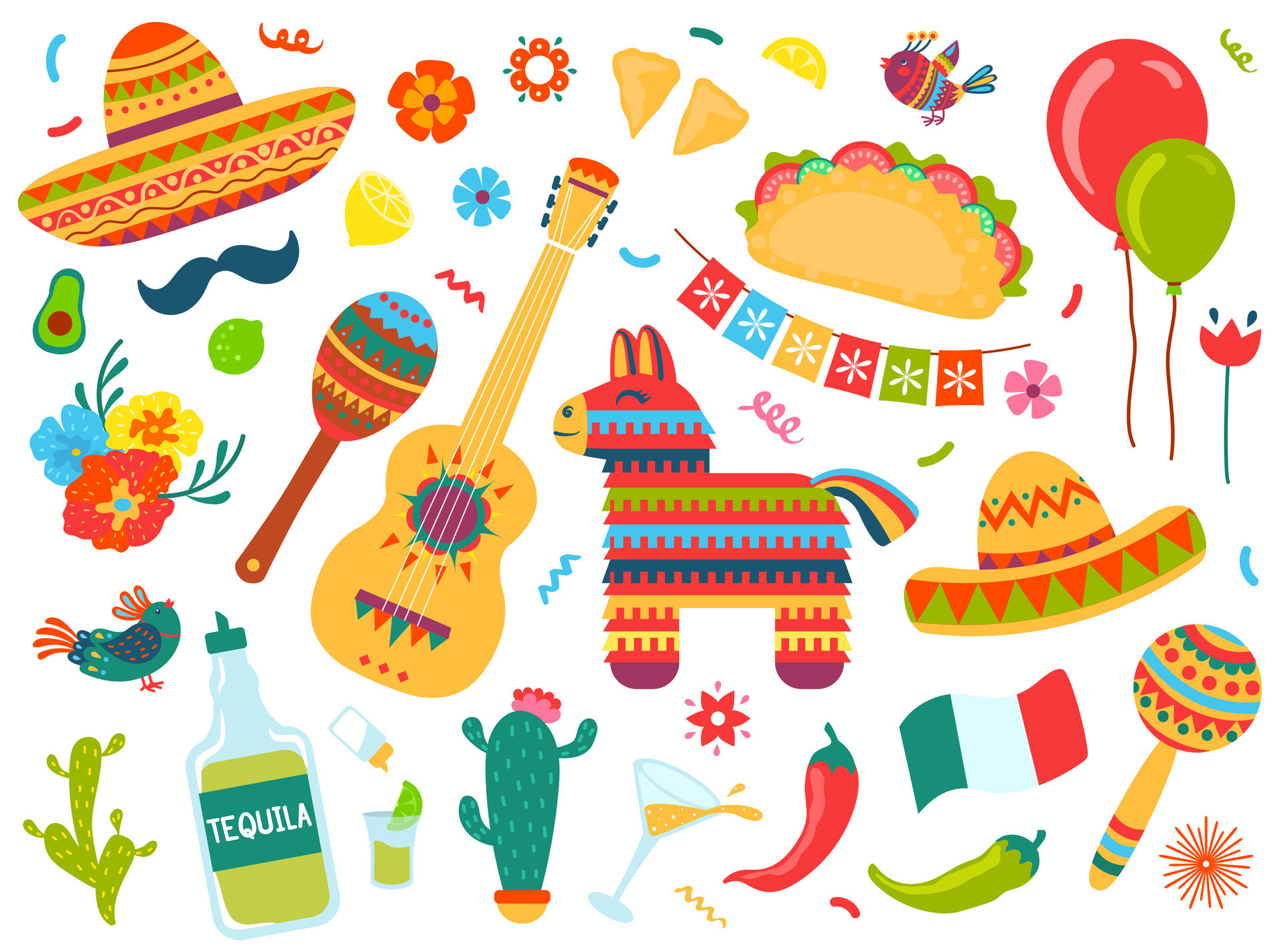 Mexican Doodle Elements Cinco De Mayo Festival Decorations Mexico mexican-doodle-elements-cinco-de-mayo-festival-decorations-mexico
