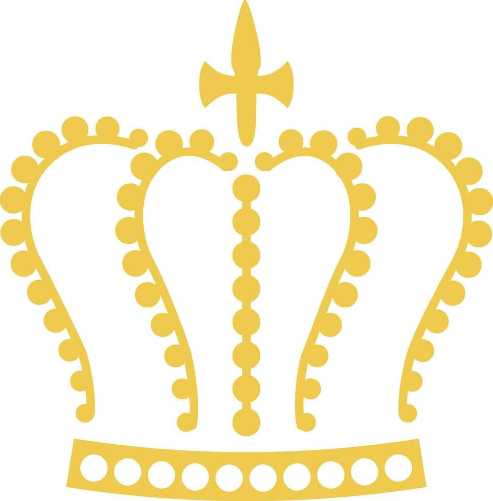 real oro Rey coronas icono silueta, heráldico corona elementos. Clásico realeza símbolo, dorado reina diadema, princesa tiara vector icono conjunto