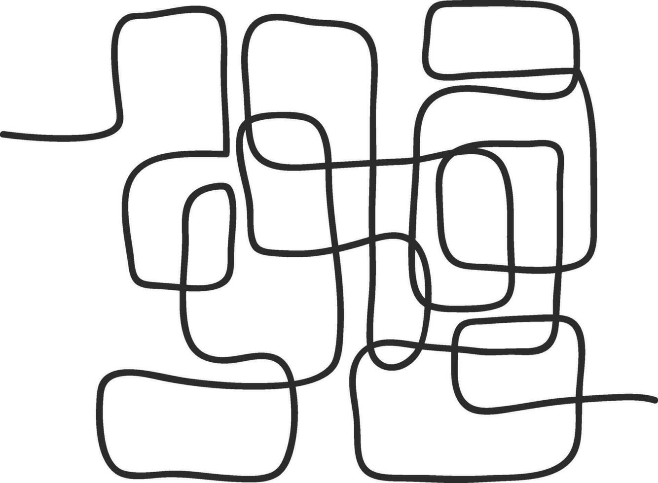 Tangled lines, chaos scribbles, messy squiggles and knots. Hand drawn chaotic doodles, entwined tangle scrawl, random scribble Vector set