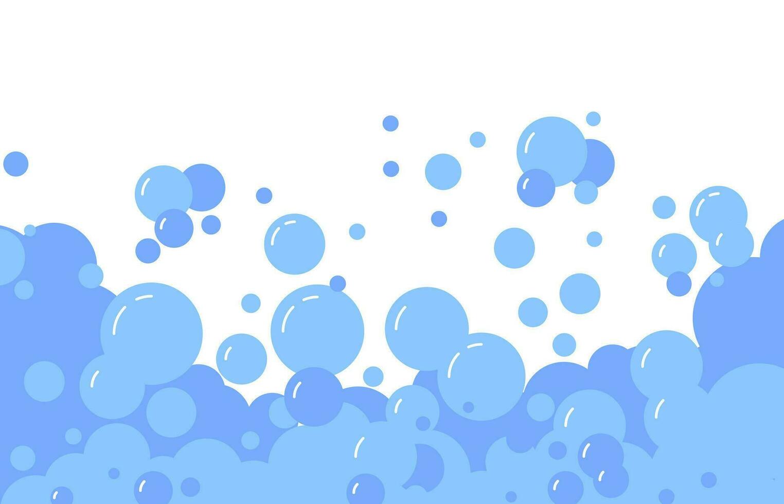 dibujos animados jabón espuma. burbujas jabonaduras enmarcado ducha gel o gaseoso beber, resumen marco de gaseado agua. vector ilustración