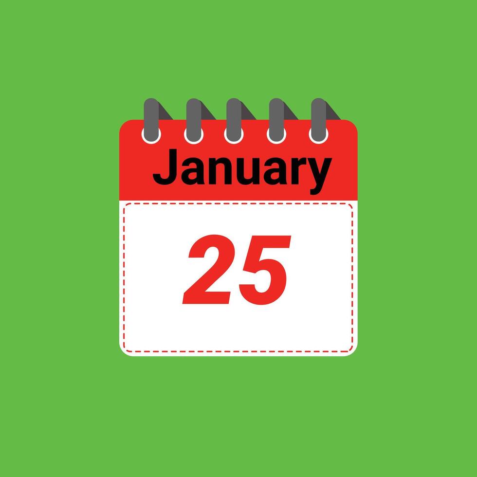 January 25 daily Calendar Icon 25515474 Vector Art at Vecteezy