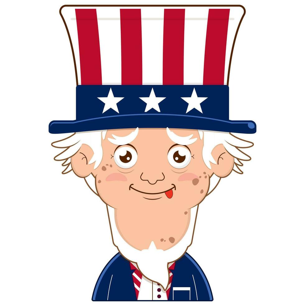 uncle sam doubt face cartoon cute for Independence Day vector