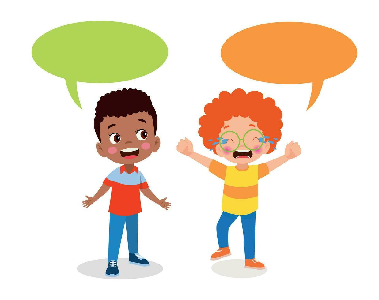 Kids talking with a speech bubble. vector