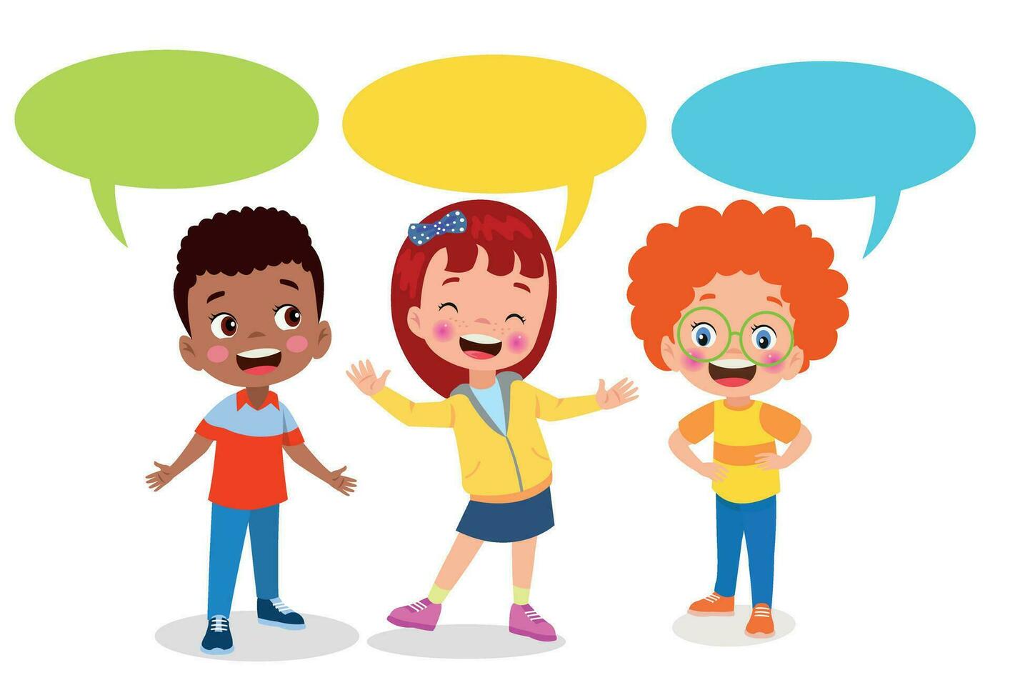 Kids talking with a speech bubble. vector