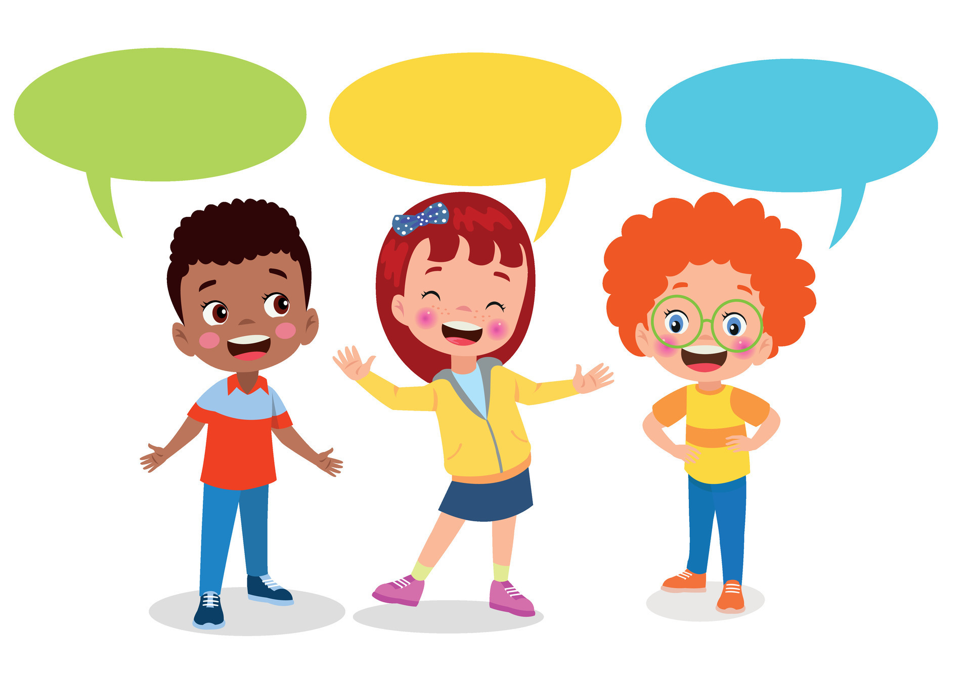 Kids talking with a speech bubble 25515762 Vector Art at Vecteezy