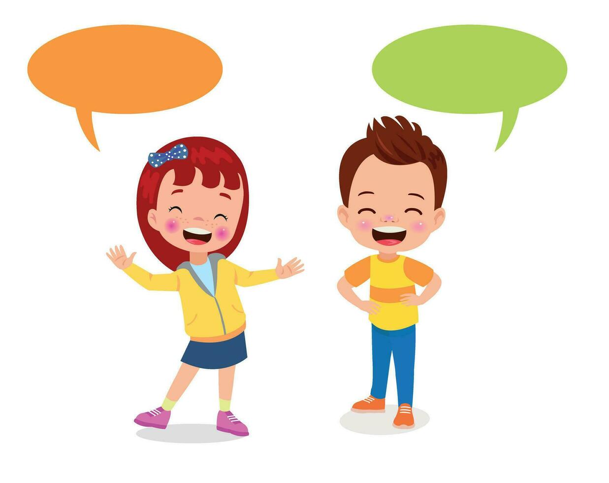 Kids talking with a speech bubble. vector