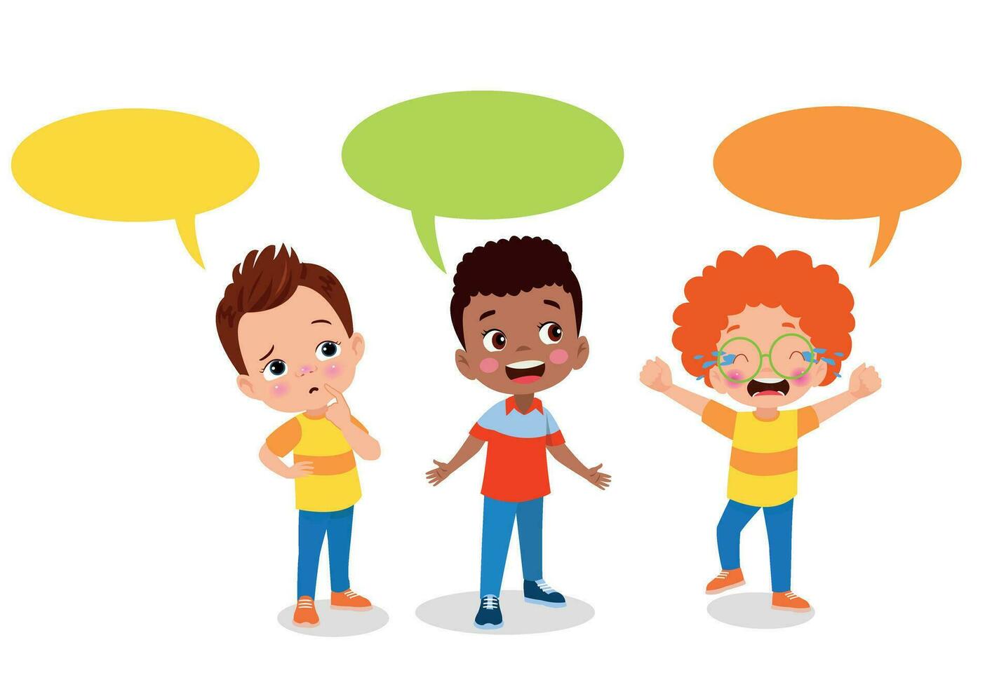 Kids talking with a speech bubble. vector