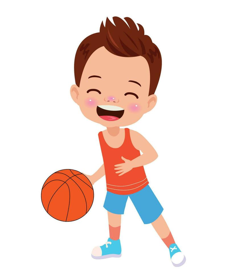 vector ilustración de niño jugando baloncesto 25515852 Vector en Vecteezy