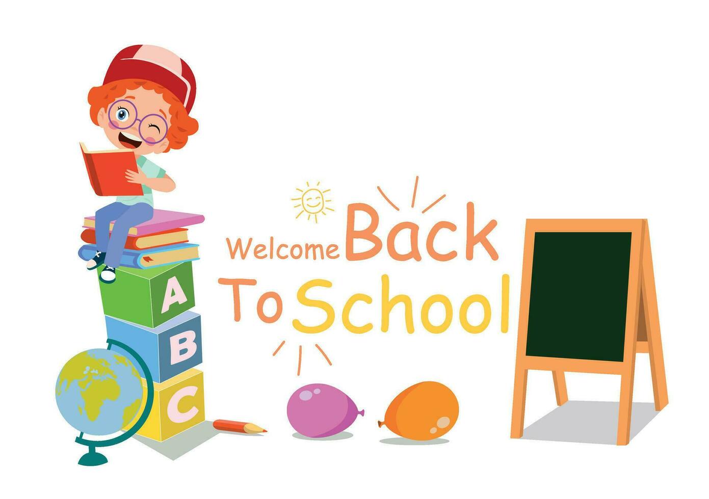 Back to school elements set in flat design vector