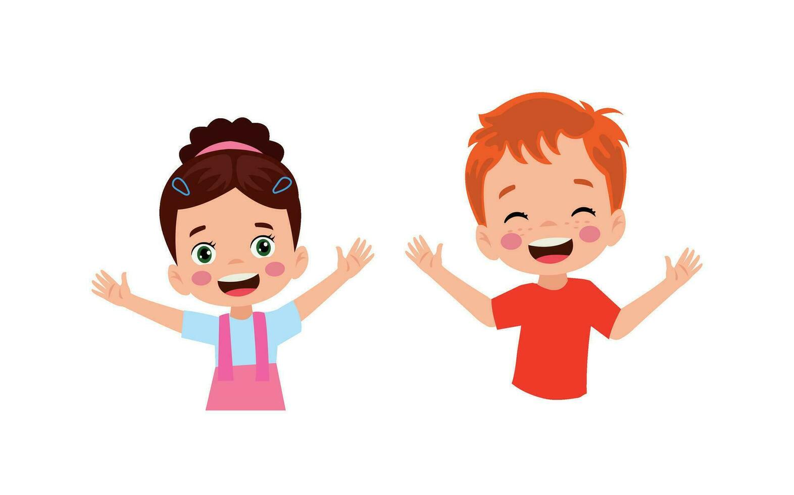 little kid hug best friend and feel happy vector