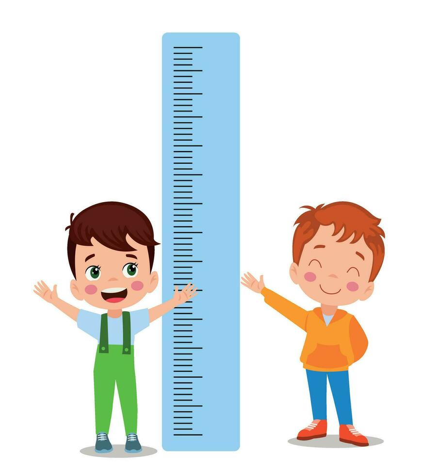 Height Measure For Little Children vector