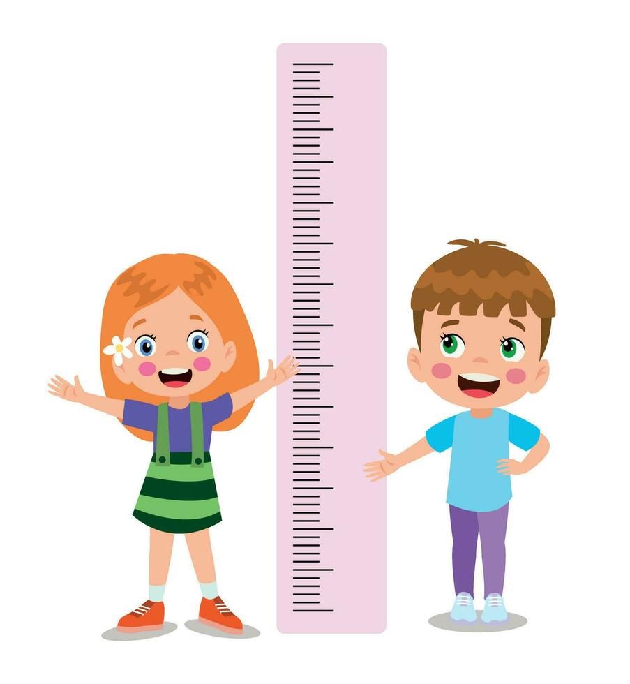 Height Measure For Little Children vector