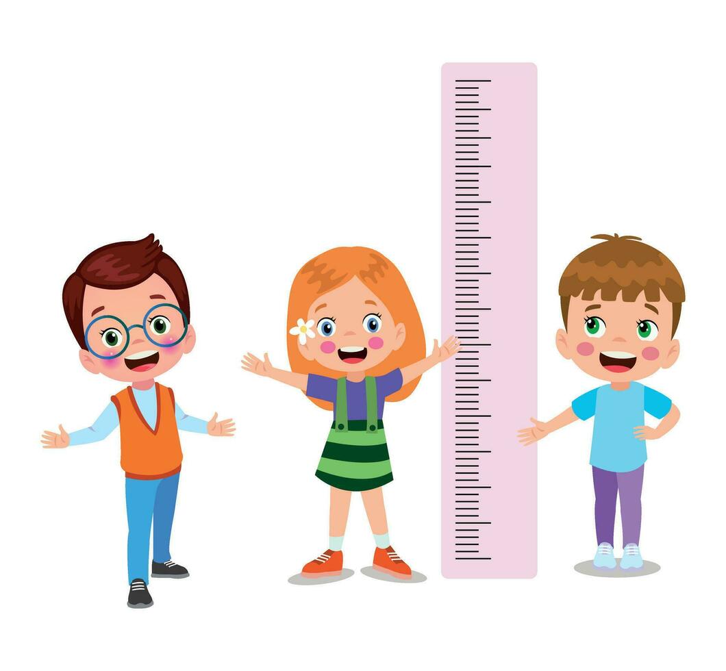 medida de altura para niños pequeños vector